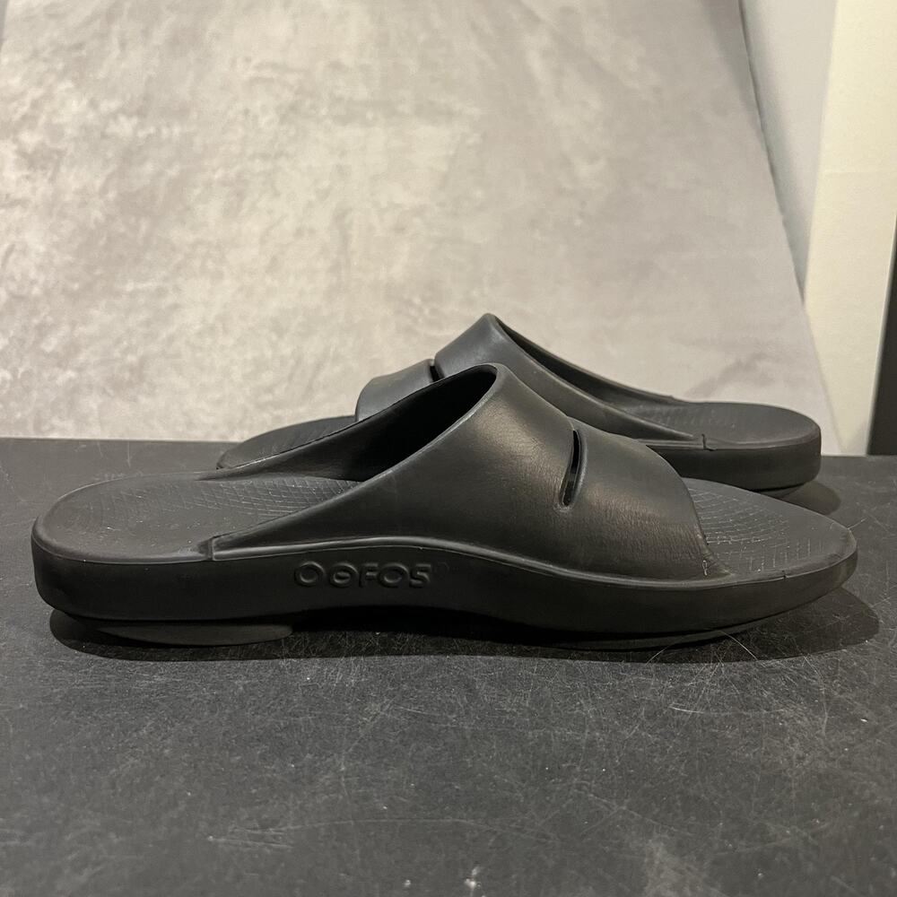 Oofos OOahh Slide Shoes Mens Size 13 Black Recovery Sandals Comfort - Picture 7 of 10